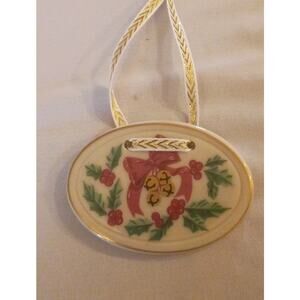 Longaberger Christmas Ceramic Jingle Bell Tie On Embellishment Basket Charm NEW!